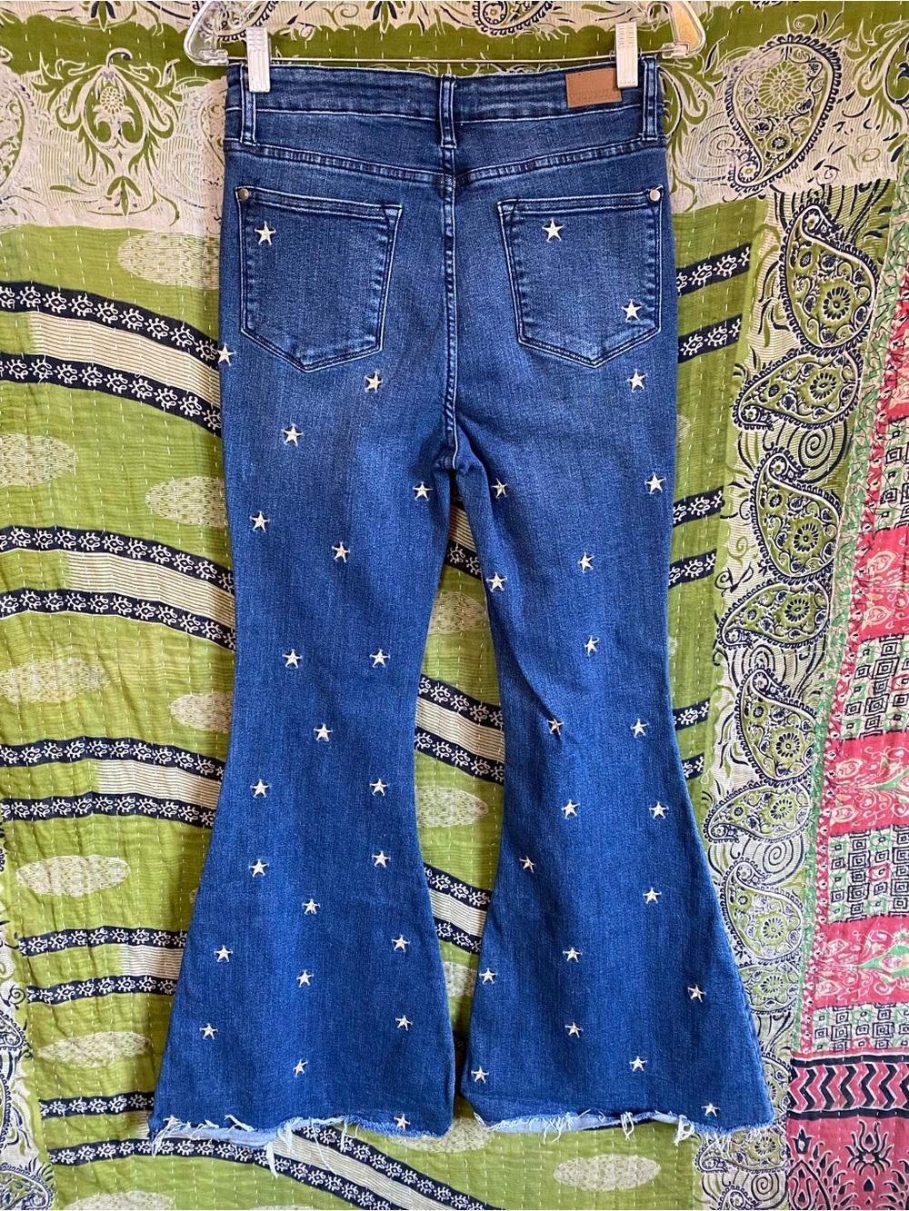 Judy Blue Embroidered Sabrina Star Super Flare Denim Jeans 28 California Casual - Picture 9 of 16
